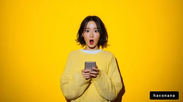驚きの表情を持つ女性