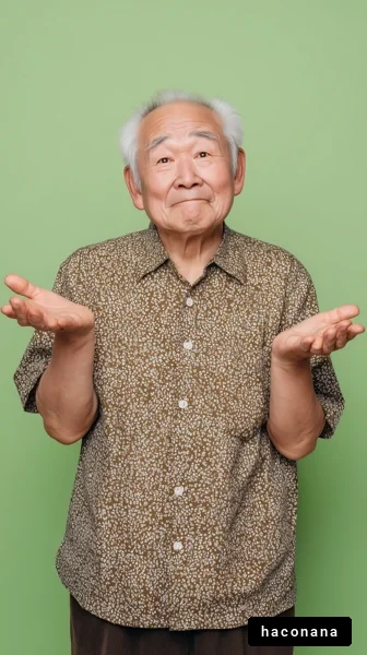 困った表情のおじいさん