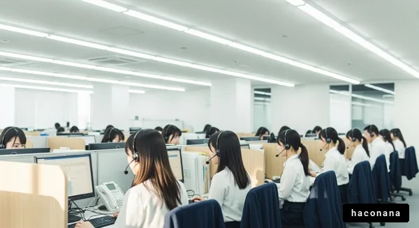 オフィスで働く電話応対者