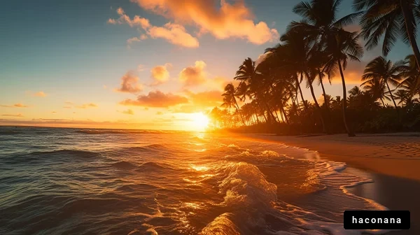 美しい夕日の浜辺