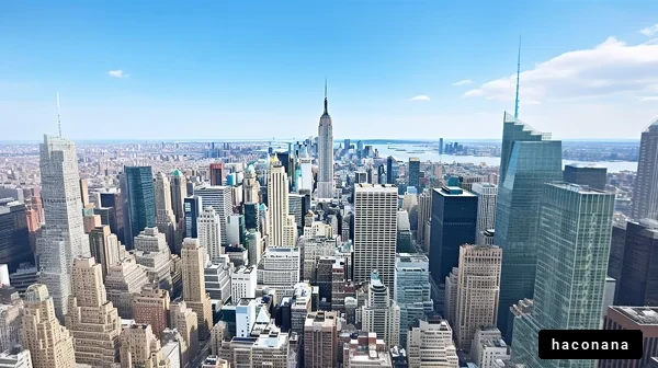 青空の下の都市風景