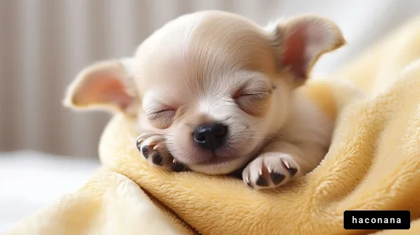 眠る子犬の可愛い姿