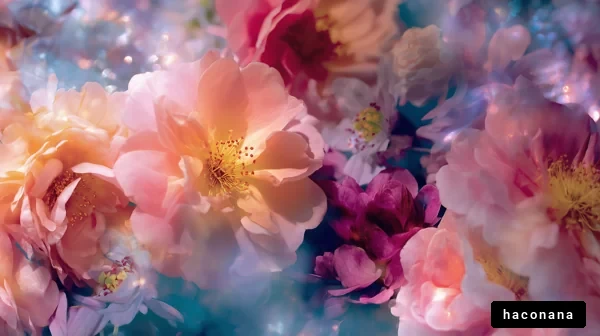 幻想的な花畑の風景