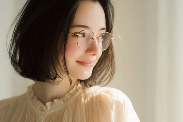 眼鏡をかけた若い女性のポートレート