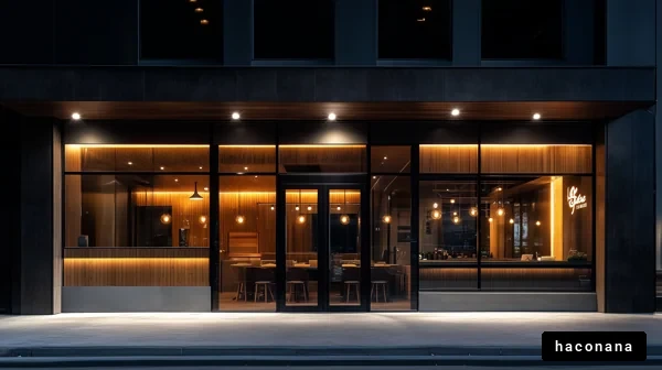 カフェの夜景