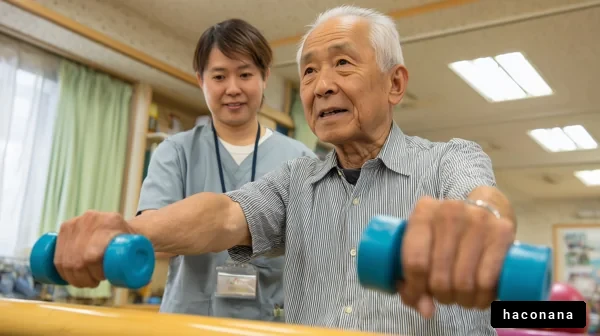 高齢者のリハビリ運動風景
