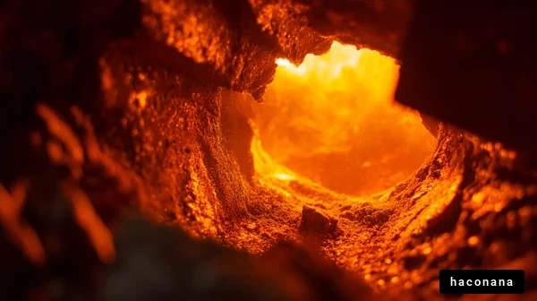 燃える火山の内部