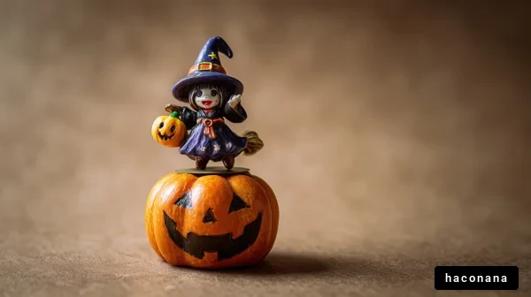 ハロウィンの魔女の置物 ハロウィンの魔女の置物