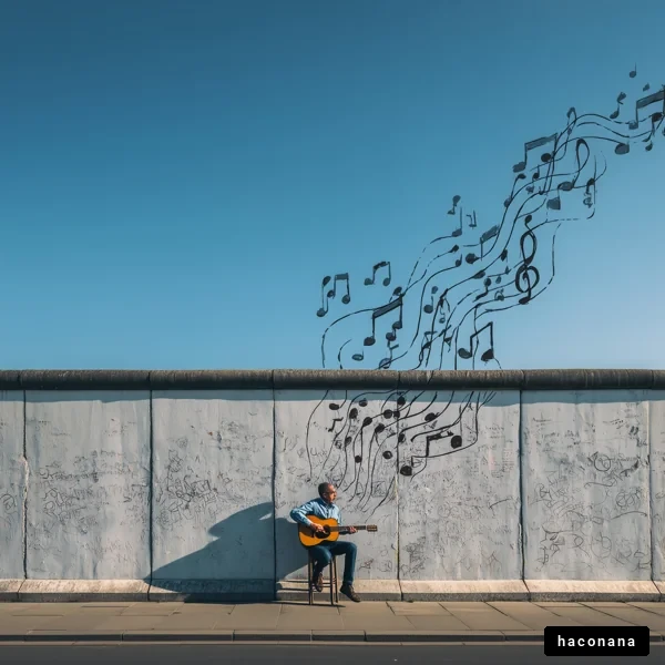 音楽と壁の風景