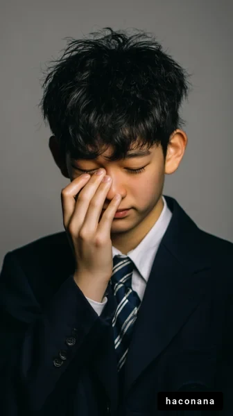 思索する少年のポートレート