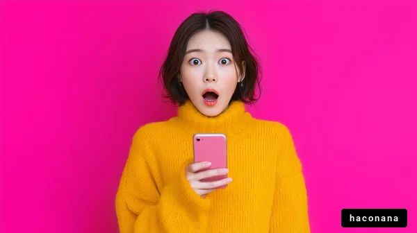驚きの表情を見せる女性