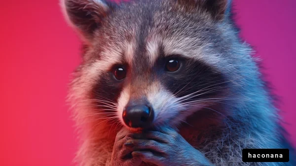 可愛らしいアライグマの表情