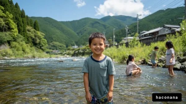 川で遊ぶ子どもたち