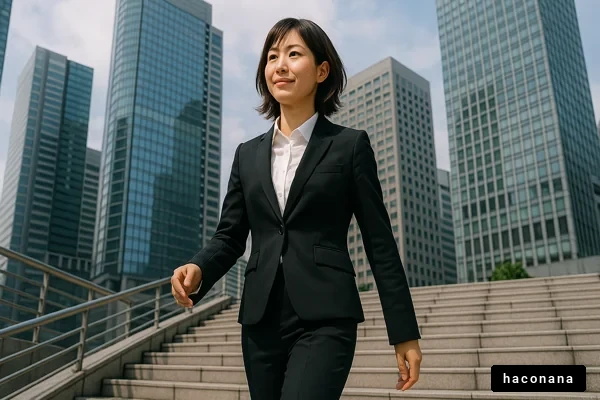オフィス街で歩く女性