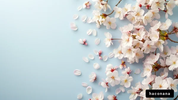 桜の花びらと枝