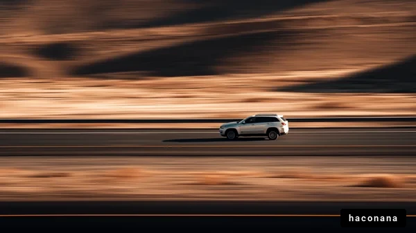 風景を駆け抜ける車