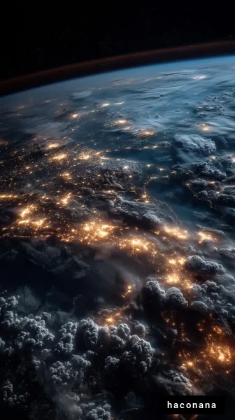 宇宙から見た地球の夜景
