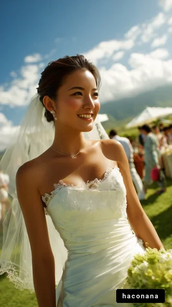 美しい花嫁の笑顔