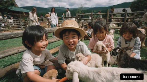 子供たちの動物ふれあい