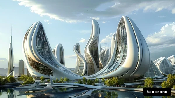 未来的な建築物群