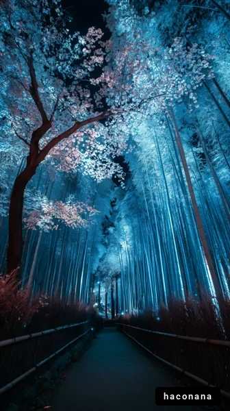 幻想的な竹林の道