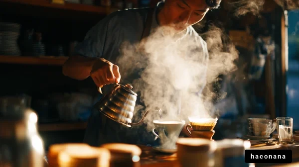 コーヒーを淹れる瞬間