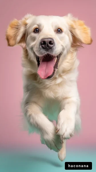 楽しそうな犬のジャンプ