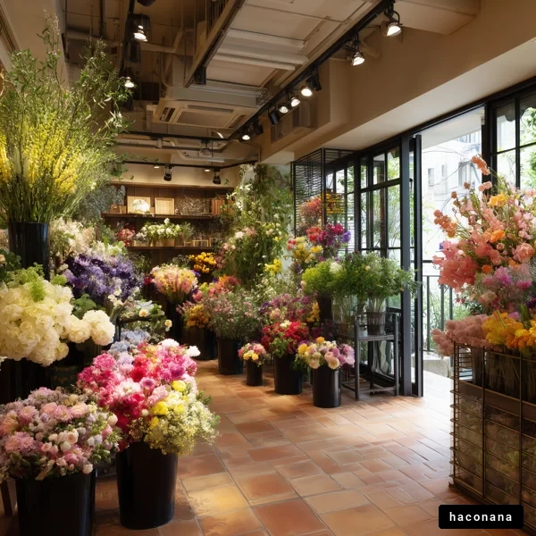 華やかな花屋の風景