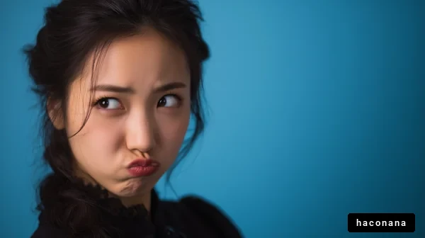 不機嫌そうな表情の女性