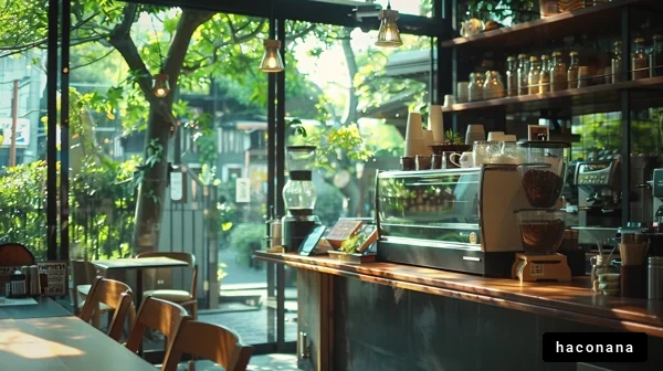 緑溢れるカフェの風景