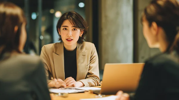 女性ビジネスミーティングの場面