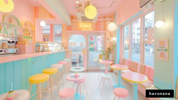 カラフルなカフェの内装