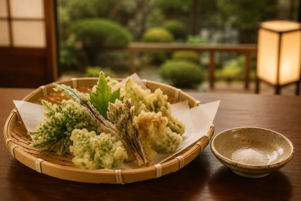 山菜天ぷらの和食膳