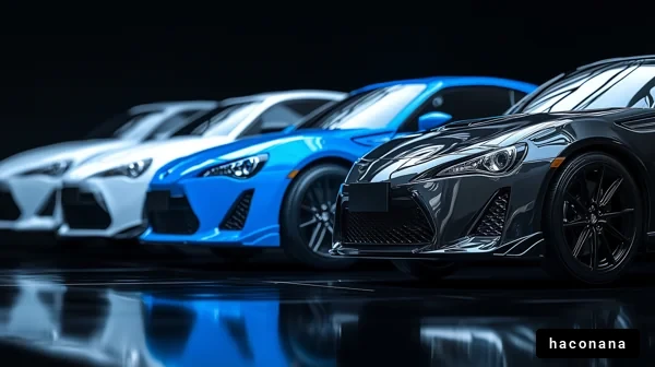 並ぶカラフルなスポーツカー