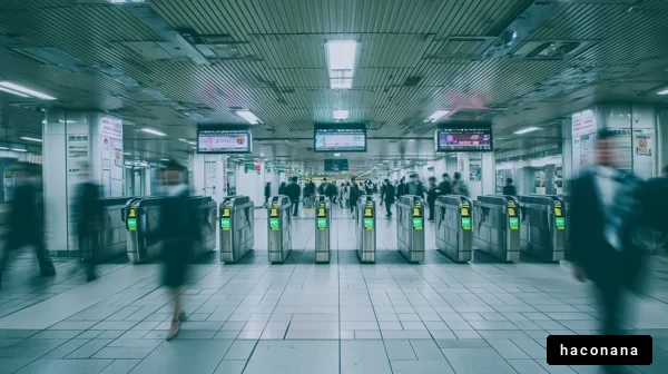 駅の混雑した風景