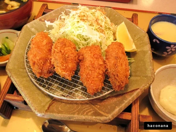 カキフライとサラダの盛り合わせ