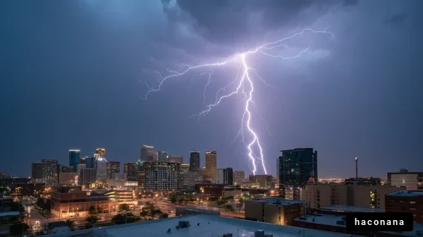 雷の都市夜景