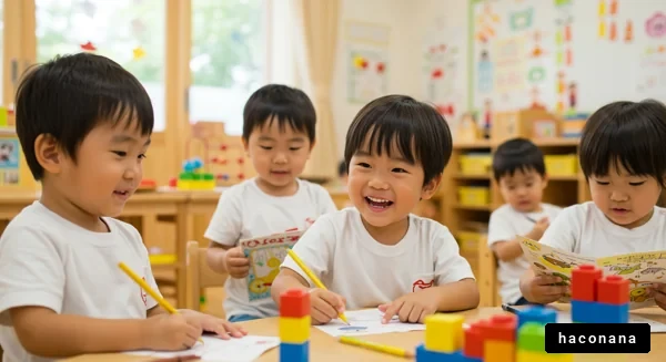 幼稚園で遊ぶ子供たち