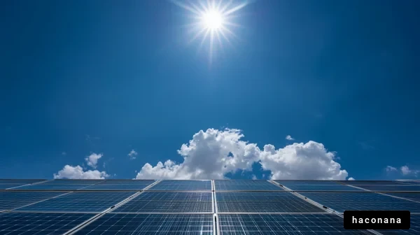 太陽光発電システムと青空