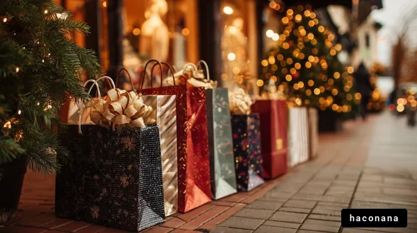 クリスマスの贈り物とイルミネーション