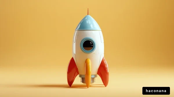 カラフルなロケット模型