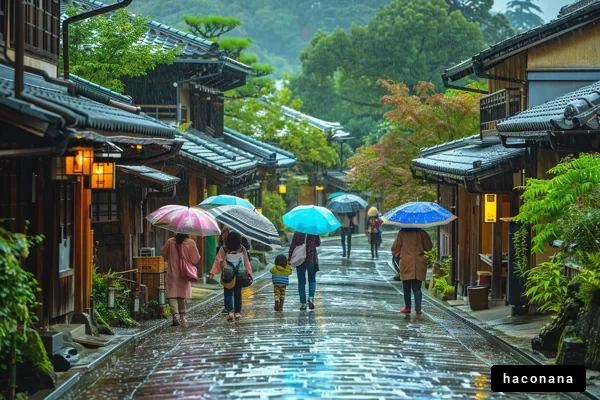 雨の中の街並み散策