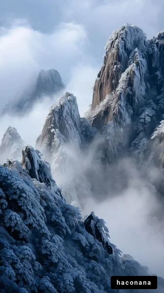雪に覆われた山々の風景
