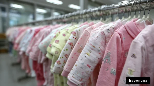 可愛い子供服の陳列