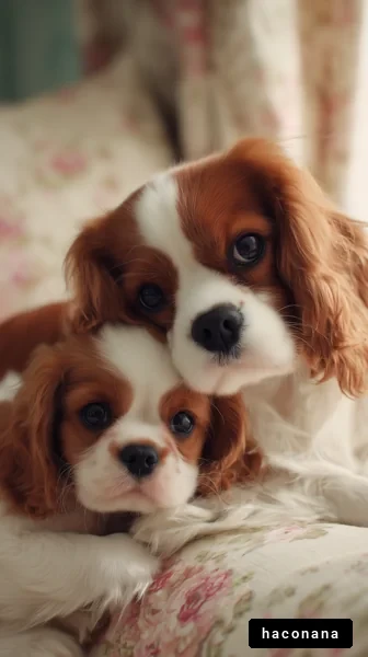 可愛い犬たちの寄り添い