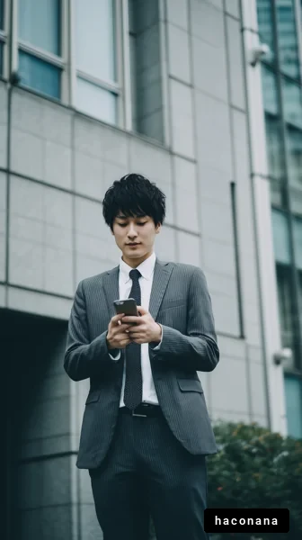 ビジネスマンがスマホを操作