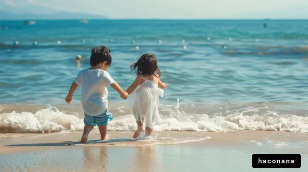 海辺で遊ぶ子どもたち