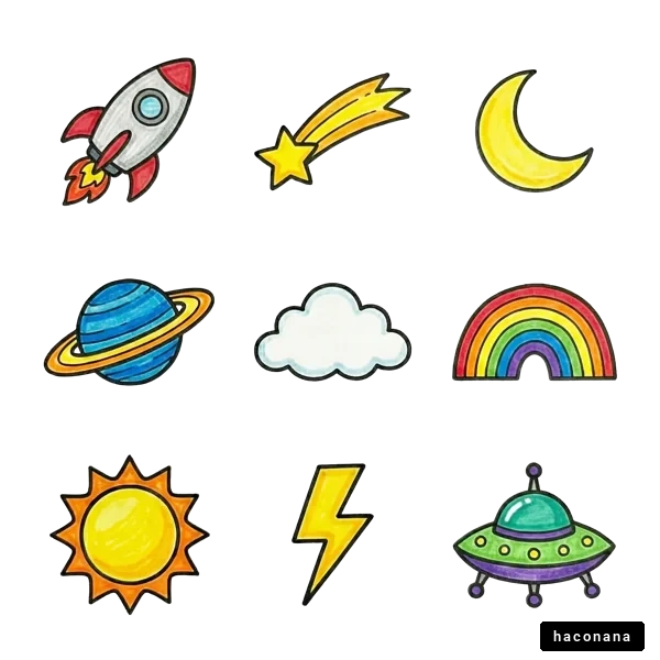 宇宙と自然のイラスト