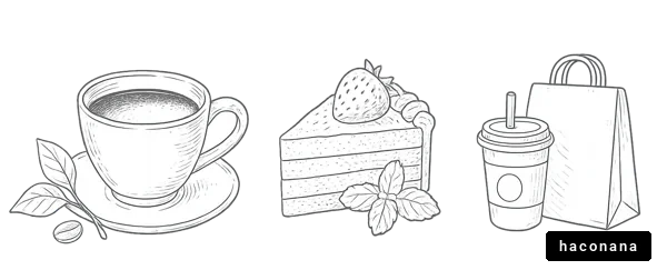 カフェとスイーツのイラスト