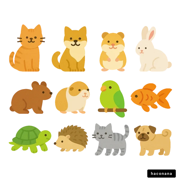かわいい動物たちのイラスト